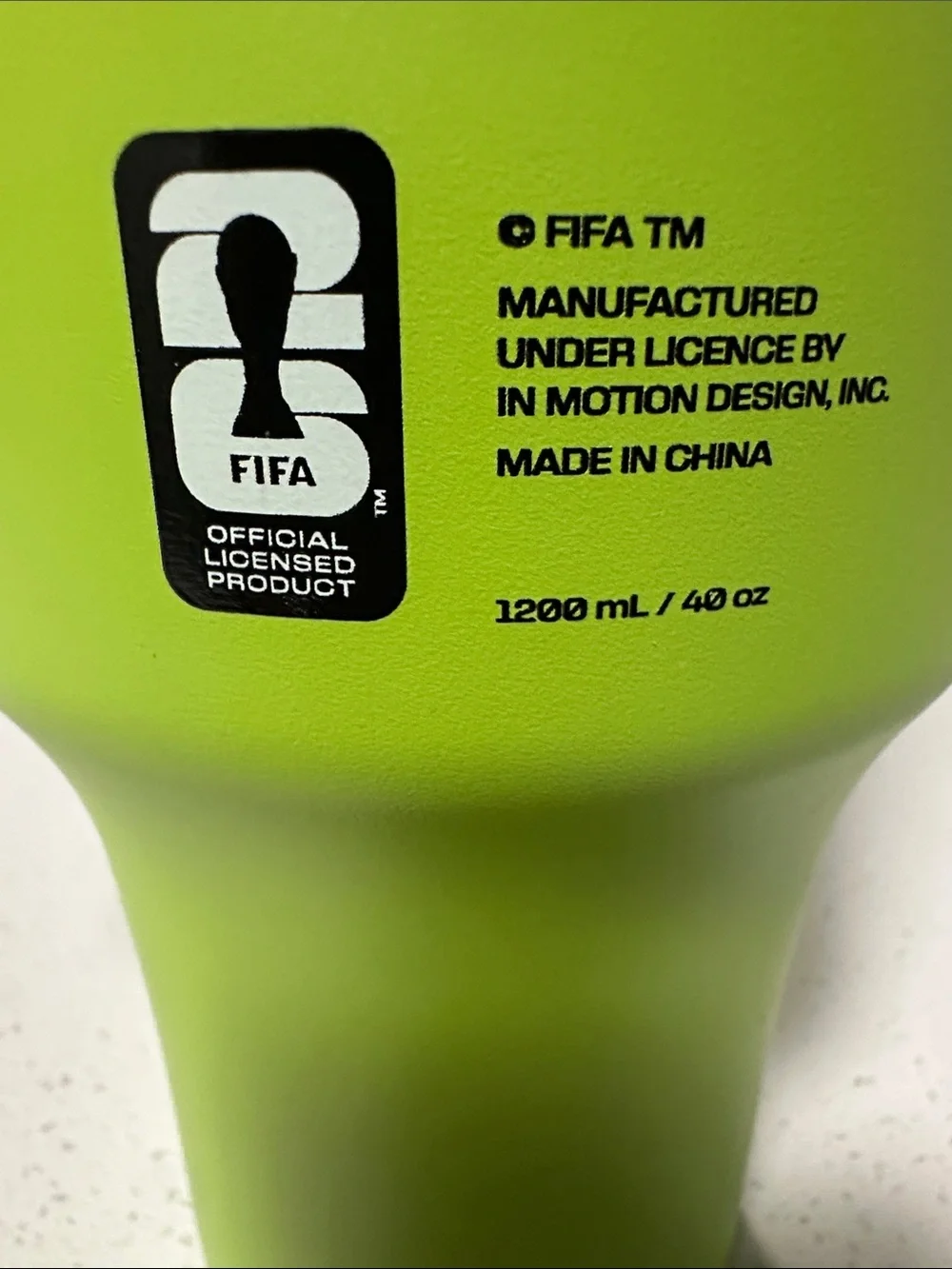Official FIFA Green 40 oz. Travel Mug with Handle - CAN MEX USA World Cup Design